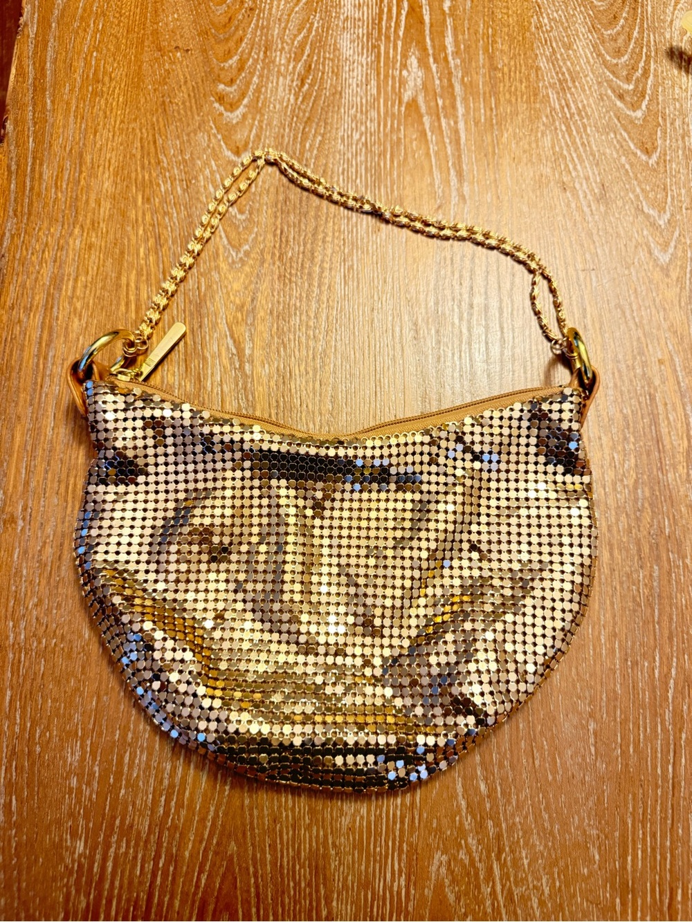 Aldo Gold Sequin Chain Wristlet
